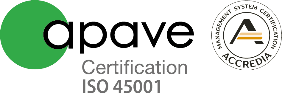 Logo Apave Certification — ISO 45001, accreditamento Accredia